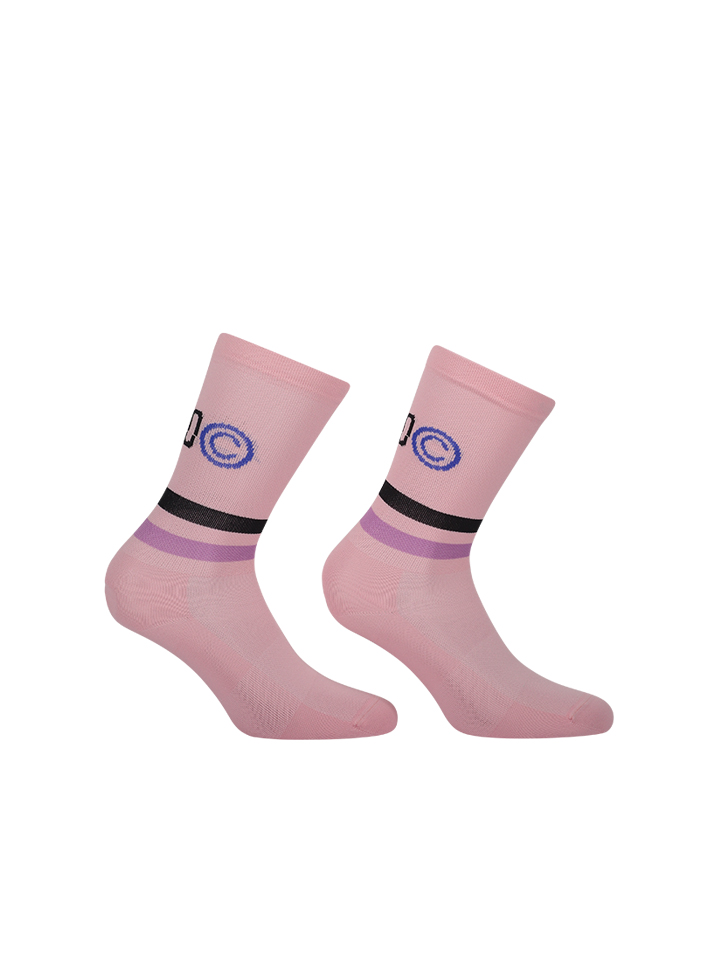 Calza bici con righe orizzontali Lilla/nero/viola