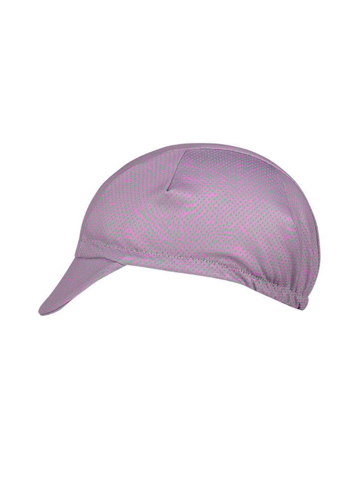 Cappellino da ciclismo maculato grigio/fucsia