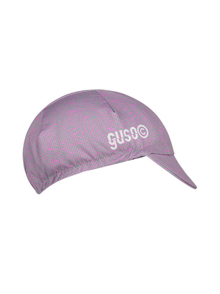 Cappellino da ciclismo maculato grigio/fucsia